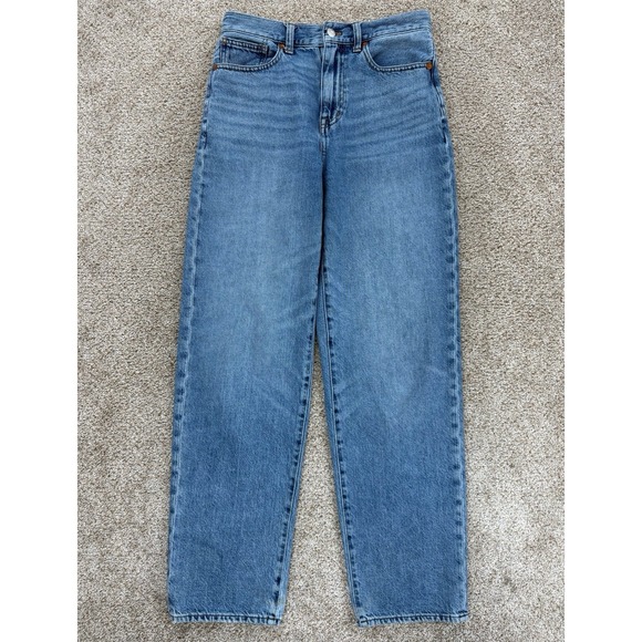 Madewell Denim - Madewell Baggy Straight Fit Jean Womens 26 Blue Light Wash High Rise 100% Cotton